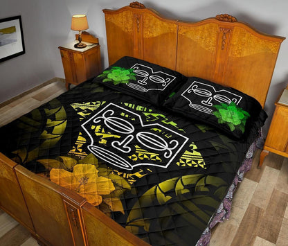 Marquesas Islands Polynesian Quilt Bed Set Hibiscus Reggae