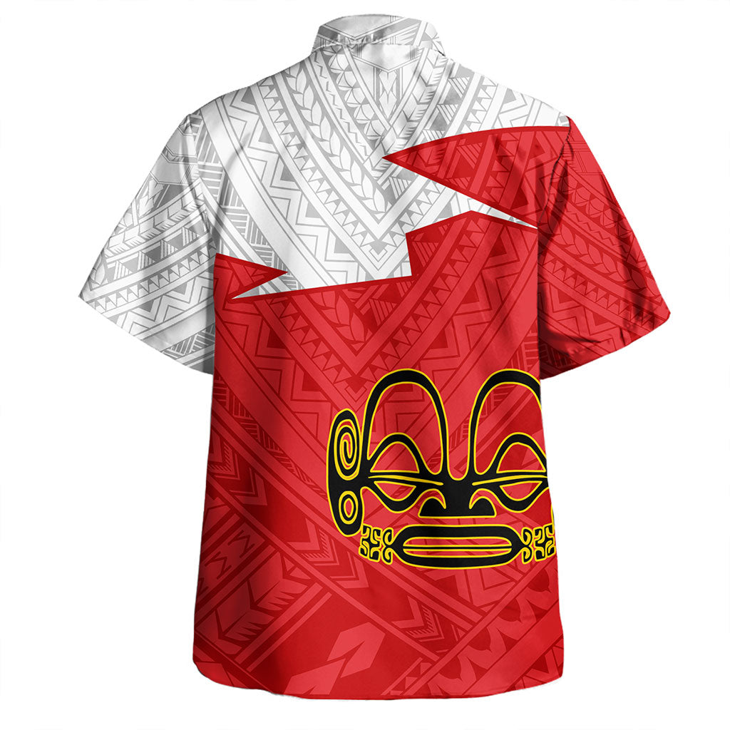 Gambier Islands Hawaiian Shirt Polynesian Tattoo Flag And Coat Of Arms