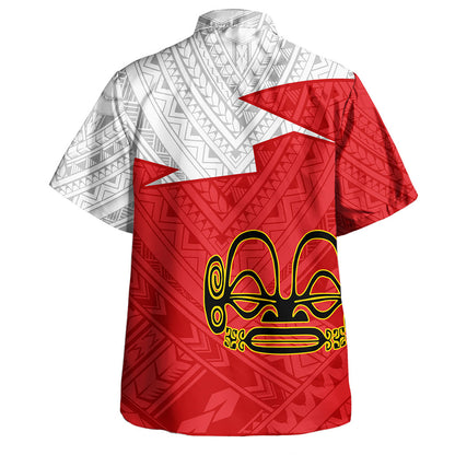 Gambier Islands Hawaiian Shirt Polynesian Tattoo Flag And Coat Of Arms