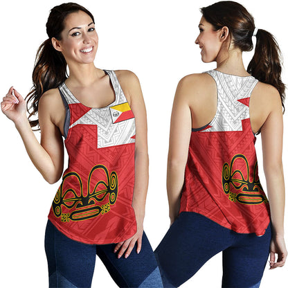 Marquesas Islands Women Tank Polynesian Tattoo Flag And Coat Of Arms