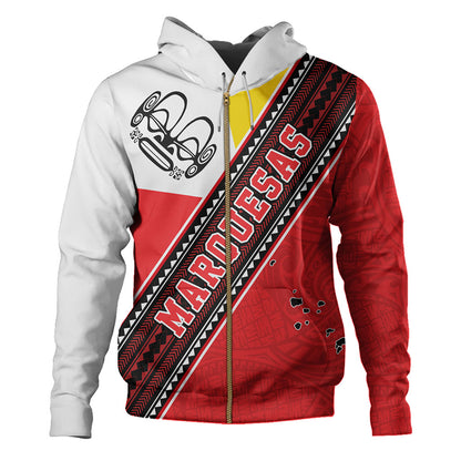 Marquesas Islands Hoodie Flag And Coat Of Arms