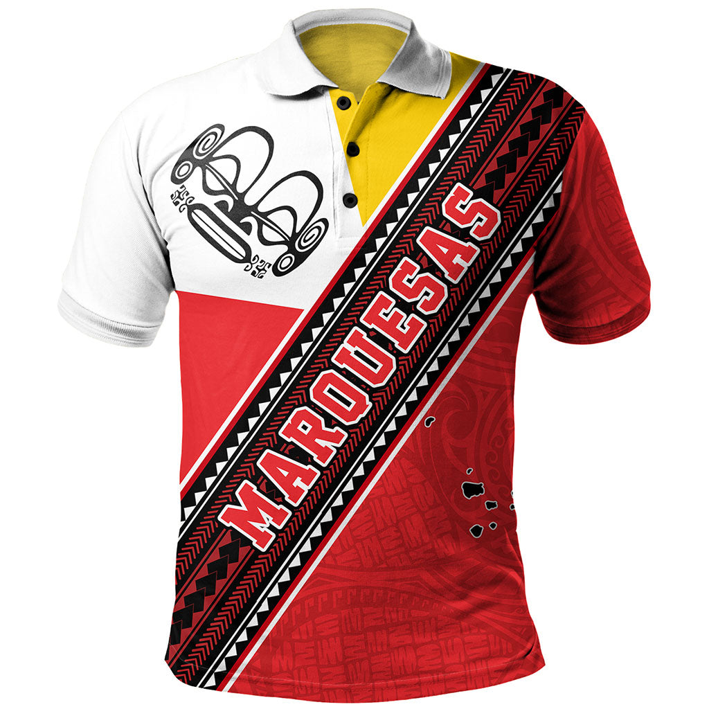 Marquesas Islands Polo Shirt Flag And Coat Of Arms