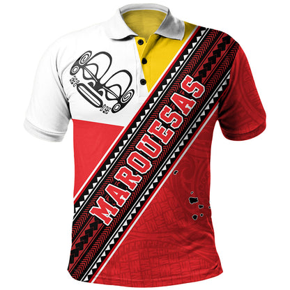 Marquesas Islands Polo Shirt Flag And Coat Of Arms