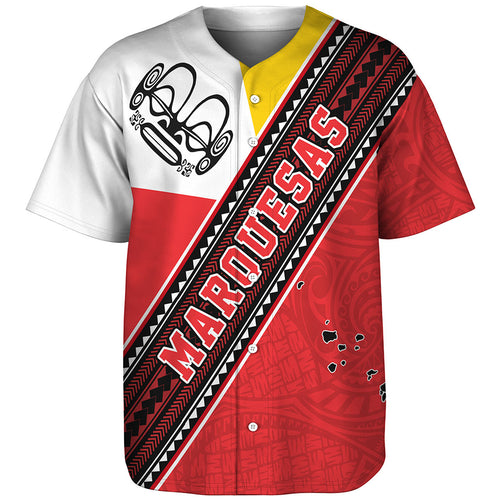 Marquesas Islands Baseball Shirt Flag And Coat Of Arms