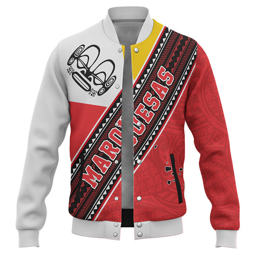 Marquesas Islands Baseball Jacket Flag And Coat Of Arms