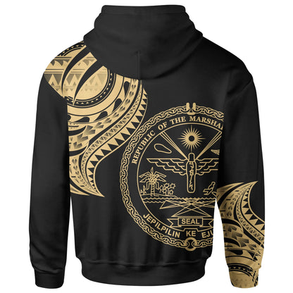 Marshall Custom Personalised Hoodie - Marshall Tatau Gold Patterns