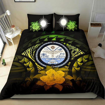 Marshall Islands Duvet Cover Set - Marshall Islands Seal & Reggae Hibiscus