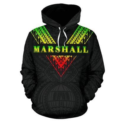 Marshall Islands All Over Hoodie - Reggae Color Sailor Style