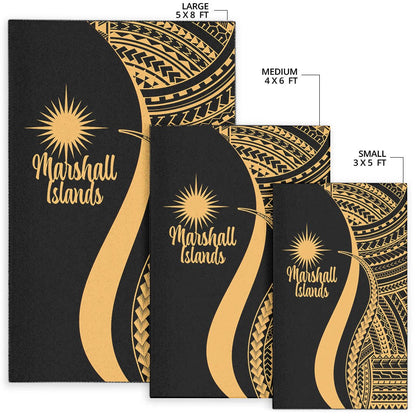 Marshall Islandss Area Rug - Gold Polynesian Tentacle Tribal Pattern