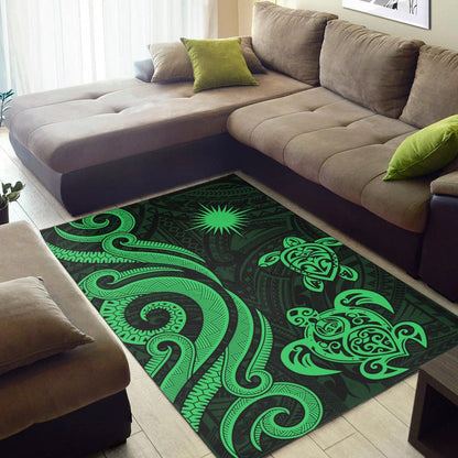 Marshall Islandss Area Rug - Green Tentacle Turtle