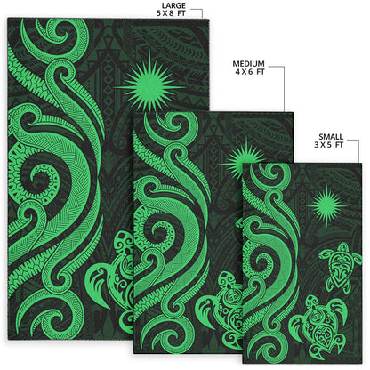 Marshall Islandss Area Rug - Green Tentacle Turtle