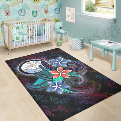 Marshall Islandss Area Rug - Plumeria Flowers Style