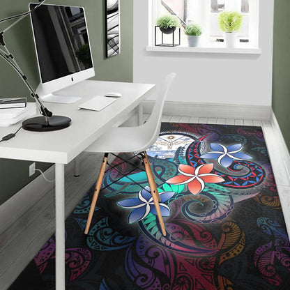 Marshall Islandss Area Rug - Plumeria Flowers Style