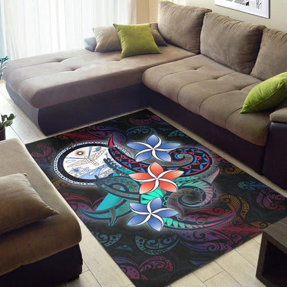 Marshall Islandss Area Rug - Plumeria Flowers Style