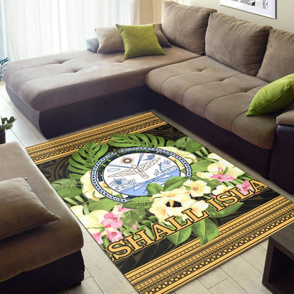 Marshall Islandss Area Rug - Polynesian Gold Patterns Collection