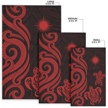 Marshall Islandss Area Rug - Red Tentacle Turtle