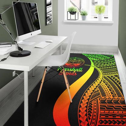 Marshall Islandss Area Rug - Reggae Polynesian Tentacle Tribal Pattern Crest