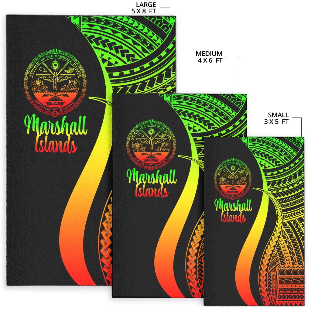 Marshall Islandss Area Rug - Reggae Polynesian Tentacle Tribal Pattern Crest