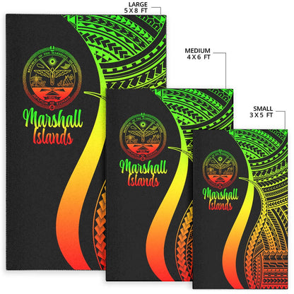 Marshall Islandss Area Rug - Reggae Polynesian Tentacle Tribal Pattern Crest