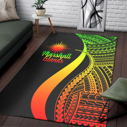Marshall Islandss Area Rug - Reggae Polynesian Tentacle Tribal Pattern