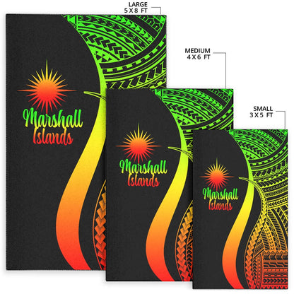 Marshall Islandss Area Rug - Reggae Polynesian Tentacle Tribal Pattern