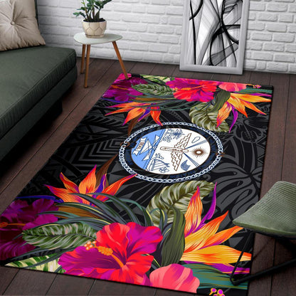 Marshall Islandss Area Rugs Hibiscus Polynesian Pattern