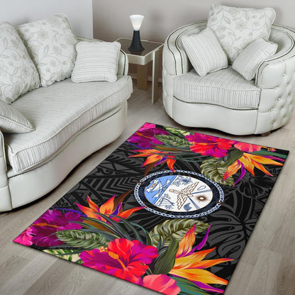 Marshall Islandss Area Rugs Hibiscus Polynesian Pattern