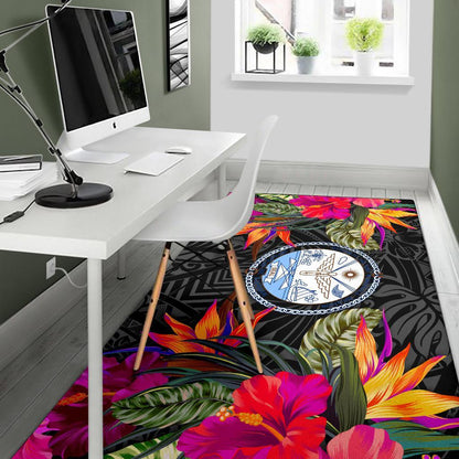 Marshall Islandss Area Rugs Hibiscus Polynesian Pattern