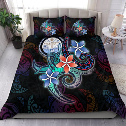 Marshall Islands Bedding Set - Plumeria Flowers Style