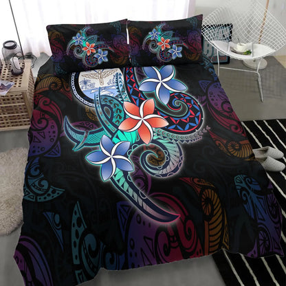 Marshall Islands Bedding Set - Plumeria Flowers Style