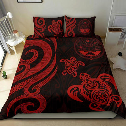 Marshall Islands Bedding Set - Tentacle Turtle Red