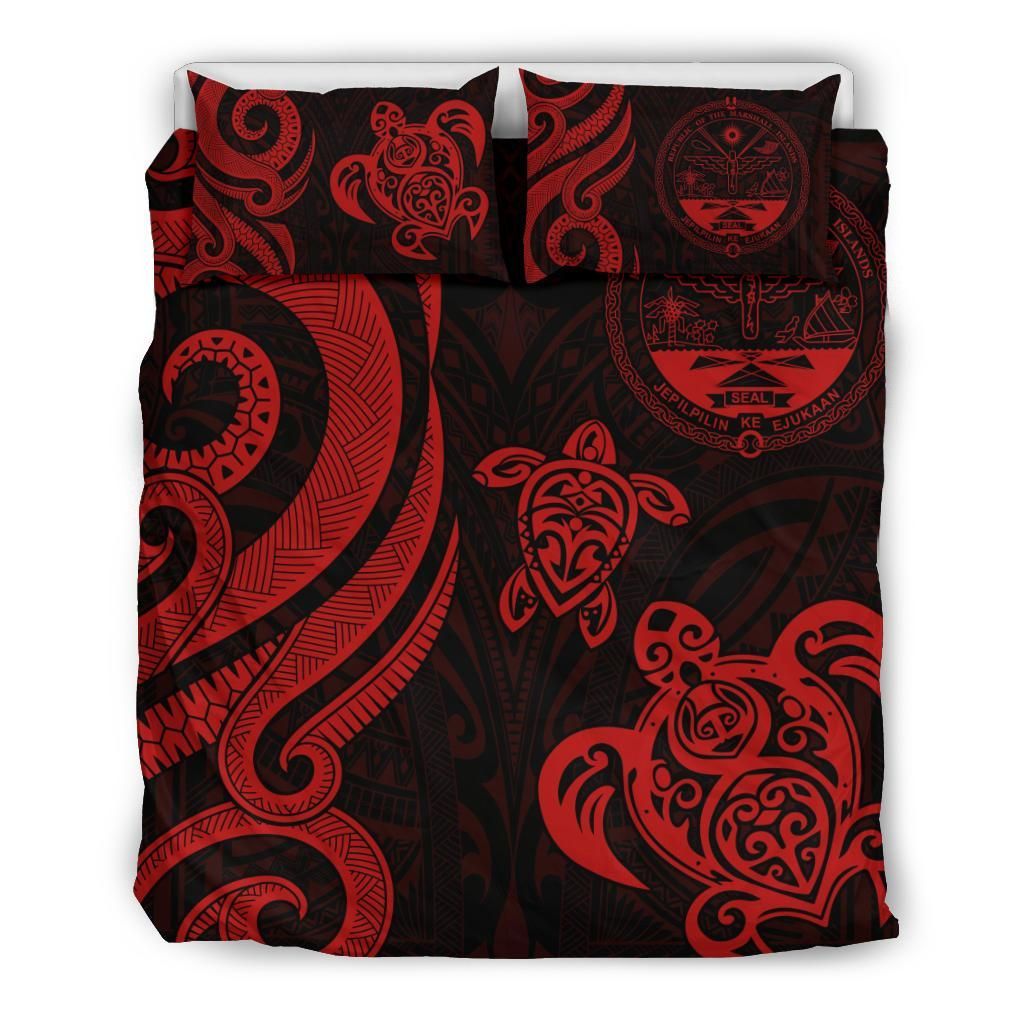 Marshall Islands Bedding Set - Tentacle Turtle Red