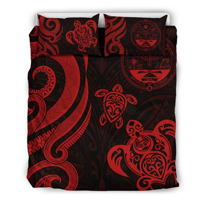 Marshall Islands Bedding Set - Tentacle Turtle Red