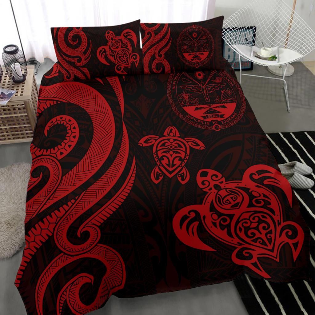 Marshall Islands Bedding Set - Tentacle Turtle Red