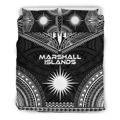 Marshall Islands Polynesian Chief Duvet Cover Set - Black Version
