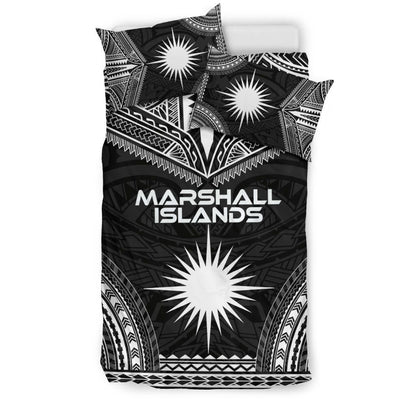 Marshall Islands Polynesian Chief Duvet Cover Set - Black Version