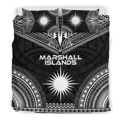 Marshall Islands Polynesian Chief Duvet Cover Set - Black Version