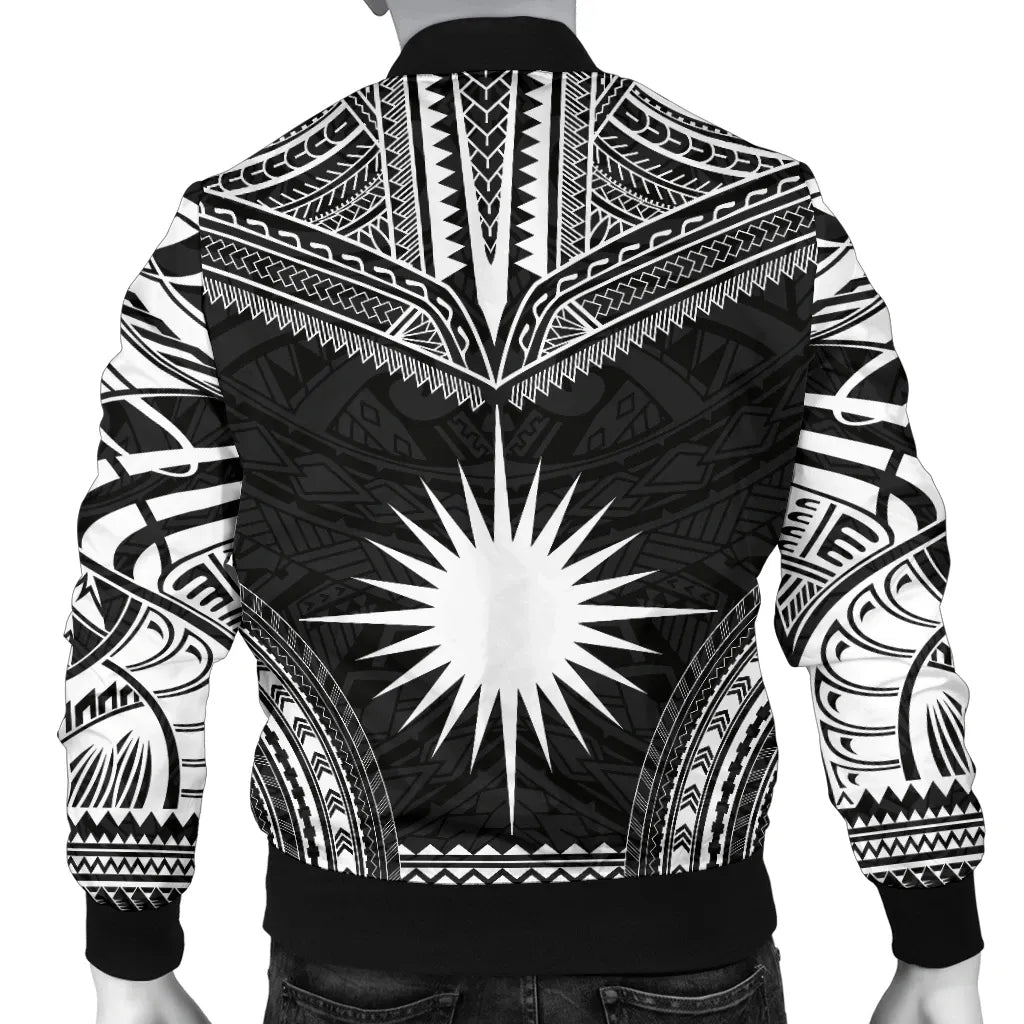 Marshall Islands Polynesian Chief Bomber Jacket - Black Version
