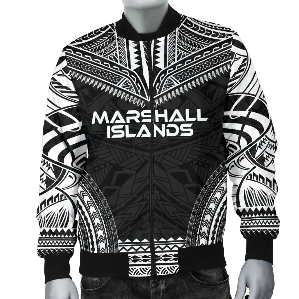 Marshall Islands Polynesian Chief Bomber Jacket - Black Version