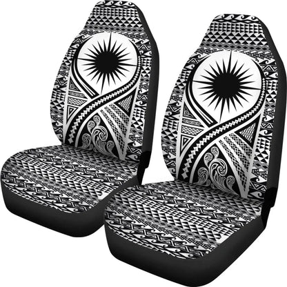 Marshall Islands Car Seat Cover - Marshall Islands Flag Polynesian Tattoo Black