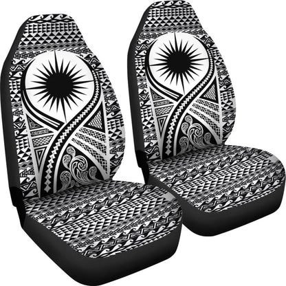 Marshall Islands Car Seat Cover - Marshall Islands Flag Polynesian Tattoo Black