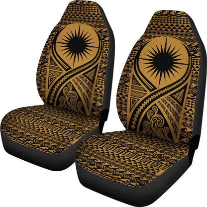 Marshall Islands Car Seat Cover - Marshall Islands Flag Polynesian Tattoo Gold