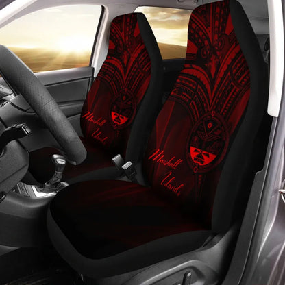 Marshall Islands Car Seat Cover - Red Color Cross Style