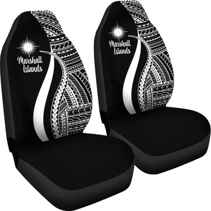 Marshall Islands Car Seat Covers - White Polynesian Tentacle Tribal Pattern
