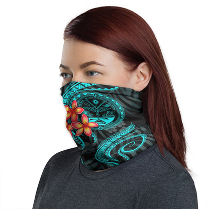 Marshall Islands Coat of arm Neck Gaiter - Plumeria Turquoise