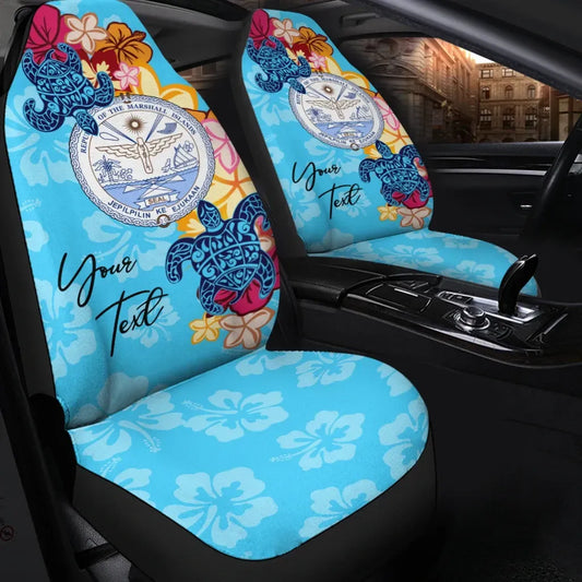 Marshall Islands Custom Personalised Car Seat Covers - Tropical Style