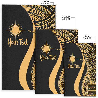 Marshall Islandss Custom Personalised Area Rug - Gold Polynesian Tentacle Tribal Pattern