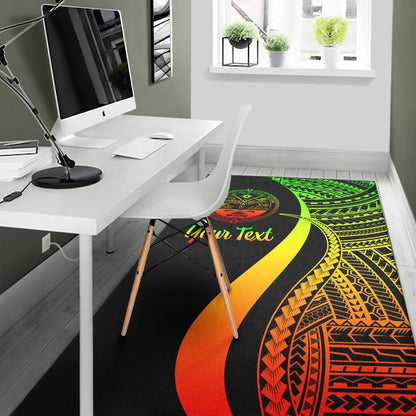Marshall Islandss Custom Personalised Area Rug - Reggae Polynesian Tentacle Tribal Pattern Crest