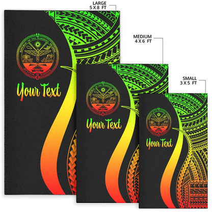 Marshall Islandss Custom Personalised Area Rug - Reggae Polynesian Tentacle Tribal Pattern Crest