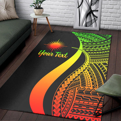 Marshall Islandss Custom Personalised Area Rug - Reggae Polynesian Tentacle Tribal Pattern